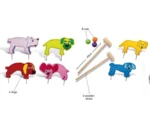 Drewniana gra krykiet z kolorowymi zwierzętami i piłeczkami dla dzieci. BS Toys Krykiet zwierzęta