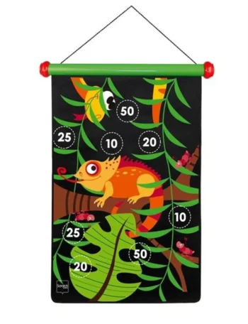 Magnetyczna tarcza do rzutek z kolorowym kameleonem i oznaczeniami punktów dla dzieci. Scratch Rzutki magnetyczne Kameleon rozmiar L