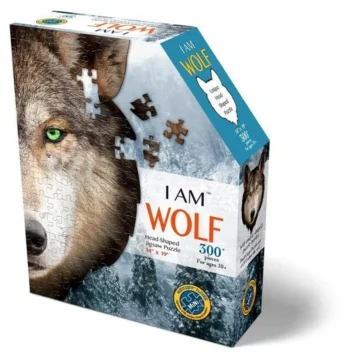 Puzzle konturowe z wizerunkiem wilka 300 elementów dla dzieci i dorosłych. Madd Capp Puzzle Konturowe Wilk 300 Elementów