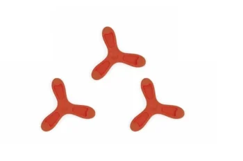 Trzy czerwone dyski magnetyczne do zabawy edukacyjnej. Scratch Dyski magnetyczne Czerwone