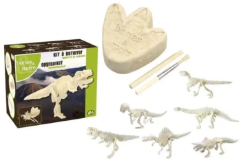 Zestaw do wykopalisk szkielet dinozaura odcisk łapy narzędzia do odkrywania dla dzieci. Navir Bones&More Duży szkielet dinozaura wykopalisko odcisk łapy