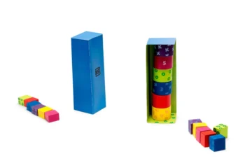 Drewniana kolorowa gra logiczna Tajna wieża z klockami dla dzieci. BS Toys ,drewniana gra logiczna Tajna wieża