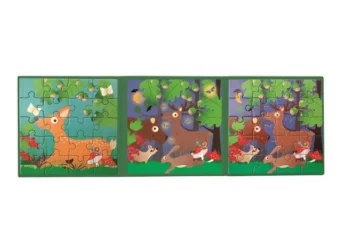 Magnetyczne puzzle z obrazkami zwierząt leśnych dla dzieci. Scratch Puzzle Magnetyczne Książka Podróżna w Lesie
