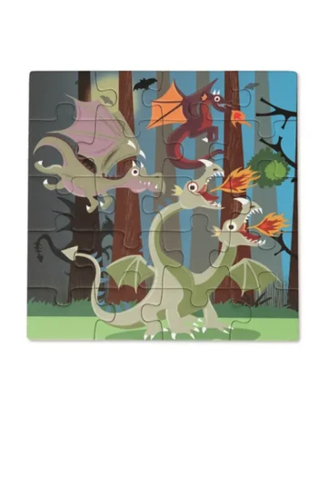 Magnetyczne puzzle z obrazkiem smoków w lesie 40 elementów dla dzieci. Scratch Puzzle magnetyczne książka podróżna Smoki 2 obrazki 40 elem