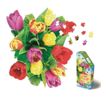 Puzzle konturowe 350 elementów z motywem kolorowych tulipanów dla dzieci i dorosłych. Madd Capp Puzzle konturowe I AM Tulipany 350 elem