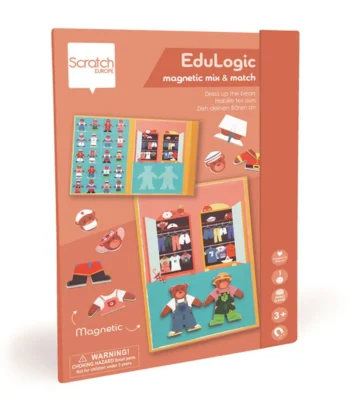 Magnetyczna układanka edukacyjna z kształtami i kolorami do ubierania misia dla dzieci powyżej 3 lat. Scratch magnetyczna układanka kształty i kolory Ubierz misia
