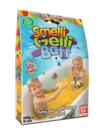 Magiczny proszek do kąpieli zmieniający wodę w żel dla dzieci powyżej 3 lat o zapachu Tutti Frutti. Zimpli Kids Magiczny proszek do kąpieli Gelli Baff Smelli Tutti Frutti 3+