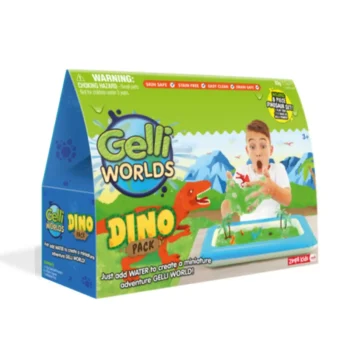 Zestaw do tworzenia gelli z figurkami dinozaurów i tacą dla dzieci powyżej 3 lat. Zimpli Kids Zestaw do tworzenia gelli z figurkami i tacą Gelli Worlds Dino Pack 3+