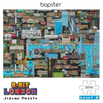 Puzzle 500 elementów z grafiką miasta Londyn w stylu 8-bitowym. boppi BOPSTER Puzzle 8-BIT 500 elem LONDYN