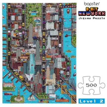Puzzle 500 elementów z motywem miasta Nowy Jork dla dzieci od 6 lat. boppi Puzzle sensoryczne dla 6 latków 8 BIT Bopster Nowy Jork 500 el