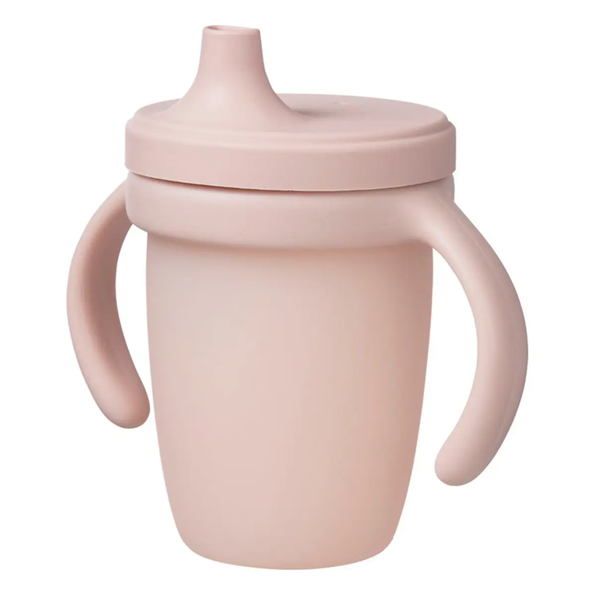 Silikonowy kubek z ustnikiem i uchwytami różowy dla dziecka. b.box Silikonowy kubek z ustnikiem Blush