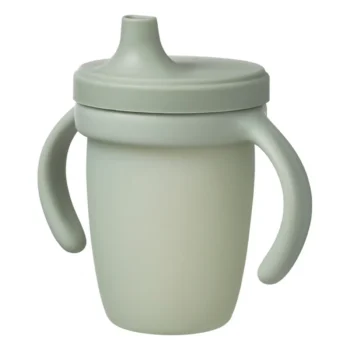 Silikonowy kubek z ustnikiem i uchwytami w kolorze szałwiowym dla dziecka. b.box Silikonowy kubek z ustnikiem Sage