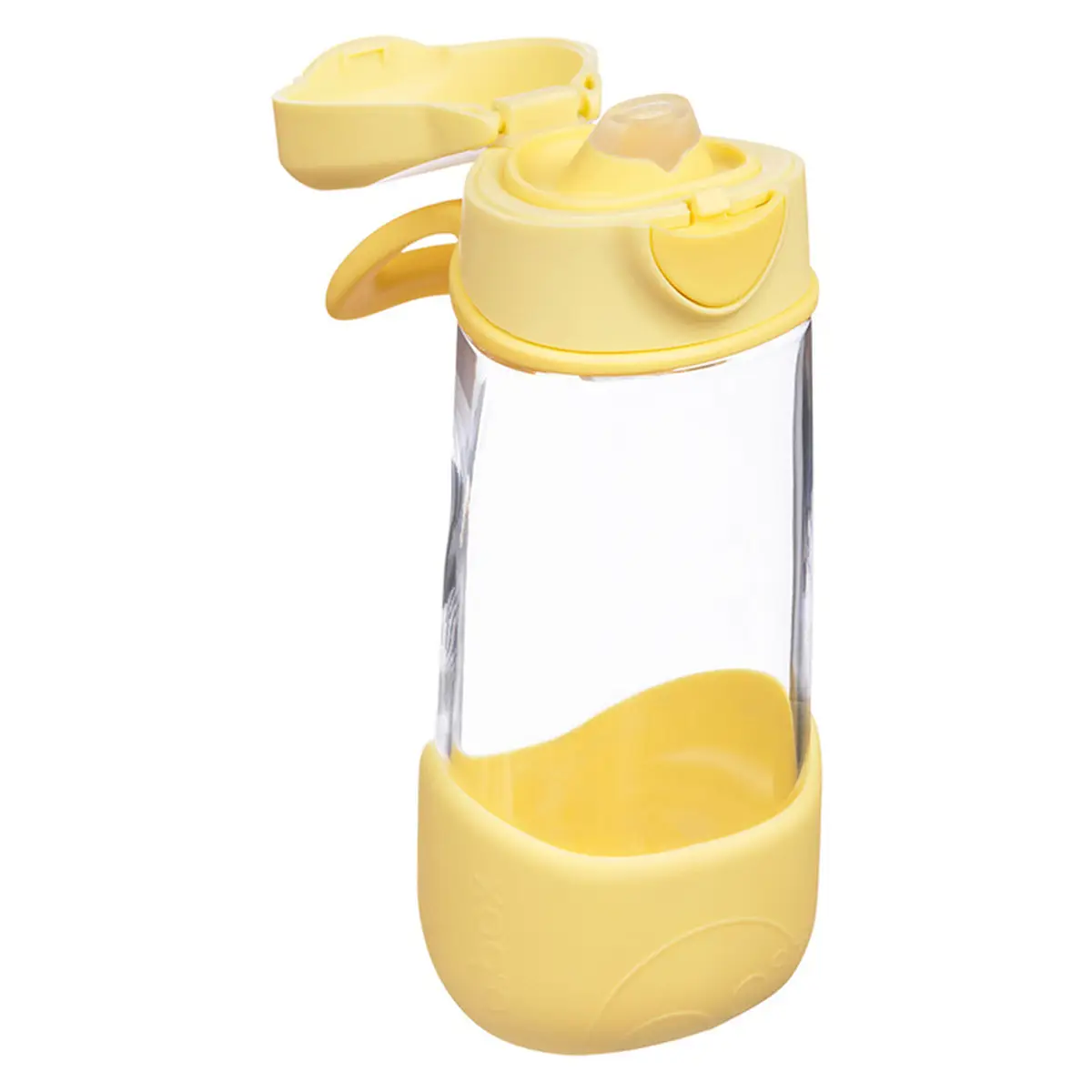 Sportowa butelka tritanowa 450 ml w żółtym kolorze z zamknięciem na klik dla dziecka. b.box Sportowa butelka tritanowa 450ml Lemon Twist