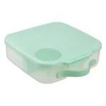 Zielona śniadaniówka plastikowa z zamknięciem i uchwytem dla dziecka. b.box Lunchbox Spearmint