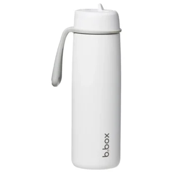 Biała butelka termiczna 690 ml z uchwytem dla dziecka. b.box Butelka termiczna 690ml White Out