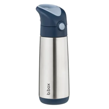 Bidon termiczny ze stali nierdzewnej 500 ml z granatową nakrętką dla dziecka. b.box Bidon termiczny 500ml Midnight