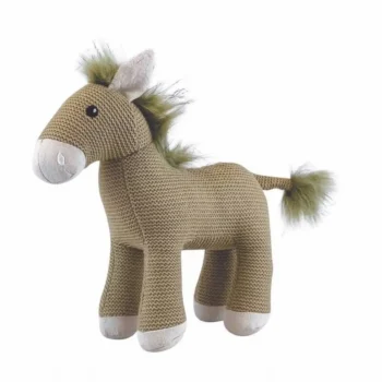 Przytulanka konik w beżowym kolorze z zielonymi detalami dla dziecka. Egmont Toys Przytulanka Konik Henry duży