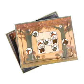 Magnetyczna gra logiczna las sudoku z planszą i elementami z wizerunkami zwierząt dla dzieci. Egmont Toys Gra magnetyczna Las sudoku