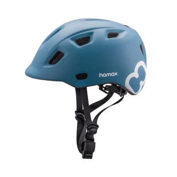 Dziecięcy kask rowerowy petrol blue z czarnymi paskami i białym wzorem regulowany rozmiar 52-56 cm. Hamax Kask dziecięcy roz 52-56 petrol blue/black