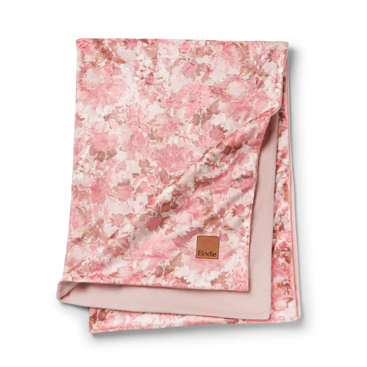 Kocyk dziecięcy różowy z wzorem kwiatowym z miękkiego materiału dla niemowlaka. Elodie Details Kocyk Pearl Velvet River Rose