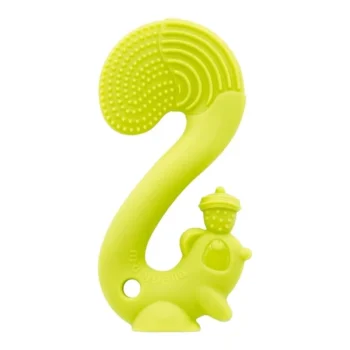 Zielony gryzak w kształcie wiewiórki dla niemowlaka. Mombella Gryzak Zabawka Squirrel Green