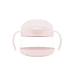 Pojemnik na przekąski różowy przezroczysty z uchwytami dla dziecka 250 ml. Ubbi Pojemnik na Przekąski Tweat Blush Pink 250 ml