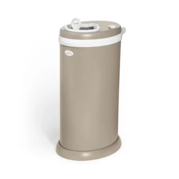 Stalowy kosz na pieluchy w kolorze taupe matowy dla dziecka. Ubbi Stalowy Kosz na Pieluchy Matte Taupe 75 szt