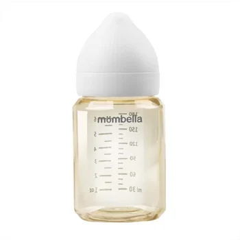 Butelka do karmienia niemowląt 180 ml z miarką antykolkowa przezroczysta z białym smoczkiem dla niemowlaka 3 miesiące+. Mombella Butelka dla Niemowlaka 3M Antykolkowa Classic 180ml PPSU 180 ml