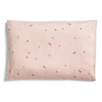 Organiczna poduszka dla dziecka w jasnoróżowym kolorze w drobne kwiatki. ergoPouch Organiczna Poduszka dla Dziecka z Poszewką Daisies