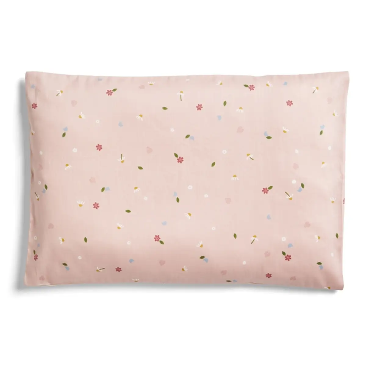 Organiczna poduszka dla dziecka w jasnoróżowym kolorze w drobne kwiatki. ergoPouch Organiczna Poduszka dla Dziecka z Poszewką Daisies