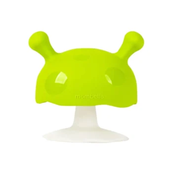 Zielony gryzak w kształcie grzybka dla niemowlaka. Mombella Gryzak Grzybek Mushroom Green