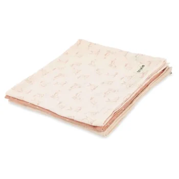 Muślinowe pieluszki wielorazowe 3 sztuki 55x55 cm jasnoróżowe z wzorem króliczków dla niemowlaka. Trixie Muślinowe pieluszki 3-pack 55x55cm Rosy Rabbit Baby