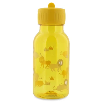 Żółta butelka tritanowa 350 ml z nadrukiem lwa dla dziecka. Trixie Butelka tritanowa 350ml Lew Baby