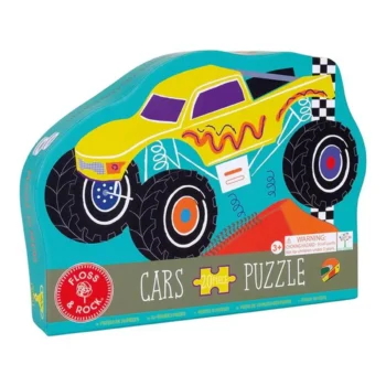 Puzzle tradycyjne 20 elementów z kolorowym samochodem terenowym dla dzieci. Floss&Rock Samochody Puzzle 20el