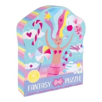 Pudełko puzzli z kolorową ilustracją królika i słodyczy dla dzieci 12 elementów. Floss&Rock Kraina Fantazji Puzzle 12el