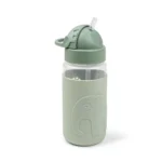Zielony bidon dla dziecka z silikonową słomką i motywem słonia. Done by Deer Bidon Dla Dziecka Easy-grip Elphee Green 350 ml