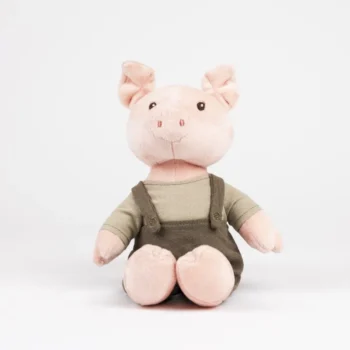 Pluszowa różowa świnka w zielonych spodniach dla dziecka. Egmont Toys Przytulanka maskotka Świnka Bart