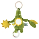 Zawieszka sensoryczna dinozaur zielony z lusterkiem i grzechotką dla niemowlaka. Trixie Zawieszka sensoryczna – Dinozaur Baby