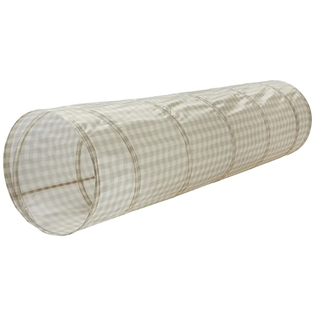 Beżowy tunel do zabawy w kratkę dla dziecka. 3 Sprouts Tunel do Zabawy Gingham Beige
