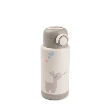 Termosowa butelka dziecięca 340 ml beżowa z grafiką zwierząt dla dziecka. Done by Deer Butelka Termiczna 340ml Celebration Sand 340 ml