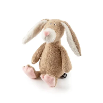 Pluszowy króliczek beżowy z różowymi łapkami maskotka dla dzieci. sigikid Pluszowy Króliczek Ach Good! 25cm maskotka przytulanka dla dzieci