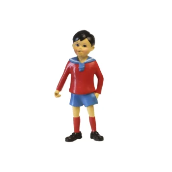 Figurka chłopca w czerwonej bluzce i niebieskich spodenkach zabawka dla dzieci do odgrywania ról. Micki Figurka Tommy Pippi Langstrumpf zabawka dla dzieci odgrywanie ról lalkami