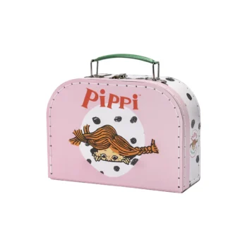 Różowa walizka dla dzieci z motywem Pippi do przechowywania zabawek. Micki Walizka dla dzieci różowa akcesoria zabawki przechowywanie zabawek Pippi