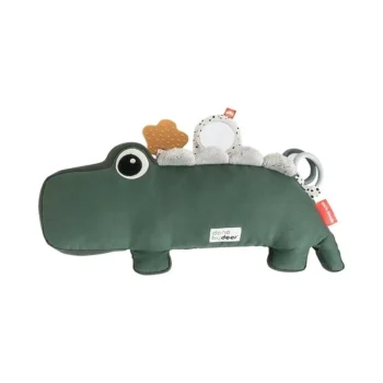 Zielona poduszka w kształcie krokodyla z zabawkami dla dziecka. Done By Deer Poduszka z Zabawkami Croco Green