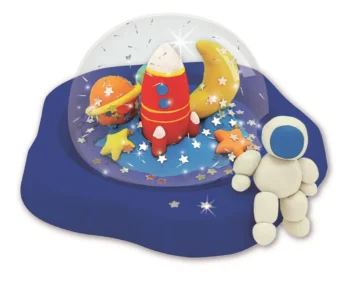 Zestaw kreatywny do samodzielnego wykonania śnieżnej kuli z rakietą planetami i astronautą dla dzieci. Box Candiy zestaw kreatywny Śnieżna kula Galaktyka