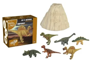 Zestaw do wykopalisk z figurkami dinozaurów i modelem wulkanu dla dzieci. Navir Bones&More Duża figurka dinozaura wykopalisko z wulkanu