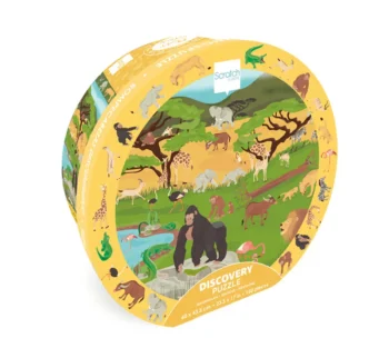 Okrągłe puzzle obserwacyjne z motywem sawanny z 150 elementami dla dzieci. Scratch Puzzle obserwacyjne Sawanna 150el