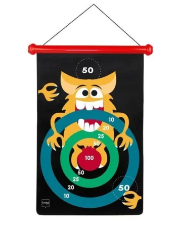 Magnetyczna tarcza do rzutek z kolorowymi pierścieniami i postacią potwora dla dzieci. Scratch Rzutki magnetyczne Szalone Ludziki rozmiar L