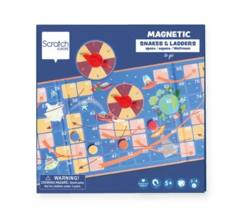 Magnetyczna gra podróżna drabina z spinnerem motyw kosmos dla dzieci. Scratch magnetyczna gra podróżna Drabina ze spinnerem Kosmos