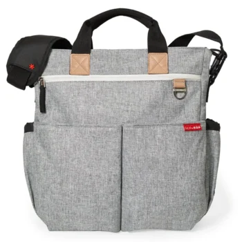 Szara torba do wózka z kieszeniami i paskiem na ramię dla mamy. Skip Hop Torba do Wózka Duo Signature Grey Melange
